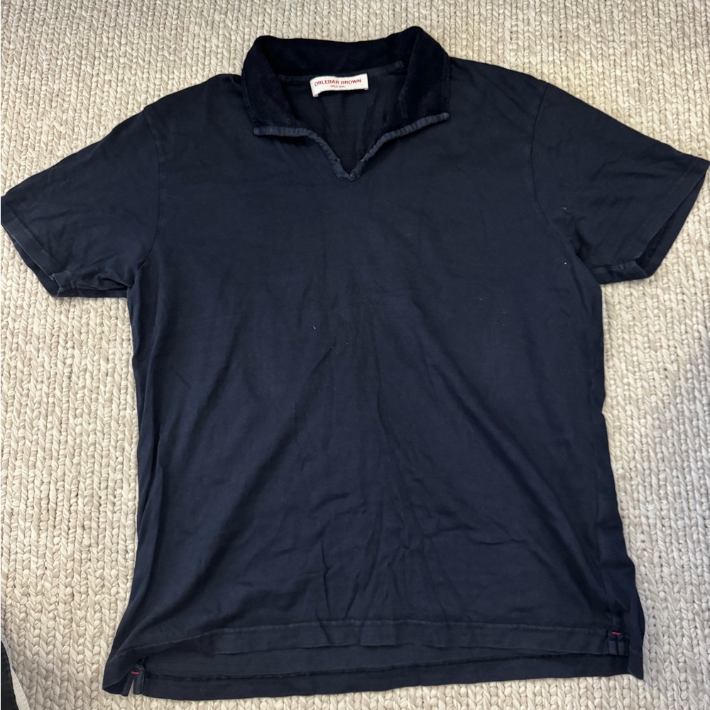 Orlebar Brown Short Sleeve Navy Polo Tee